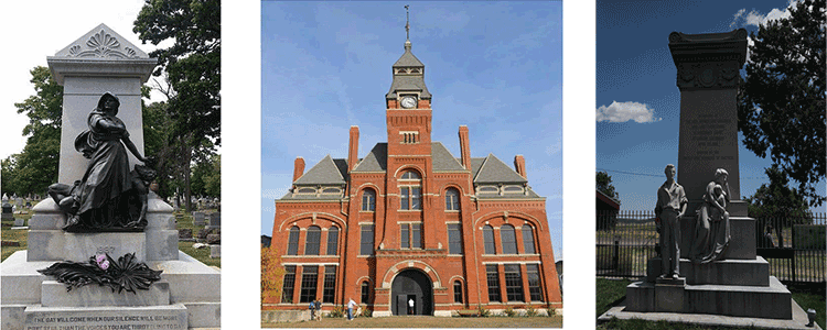 Photos l-r: Haymarket Martyrs Memorial (photo credit: Steelhoof); Pullman National Monument Site; Ludlow Monument (photo credit: DASonnenfeld) Photos l-r: Haymarket Martyrs Memorial (photo credit: Steelhoof); Pullman National Monument Site; Ludlow Monument (photo credit: DASonnenfeld)