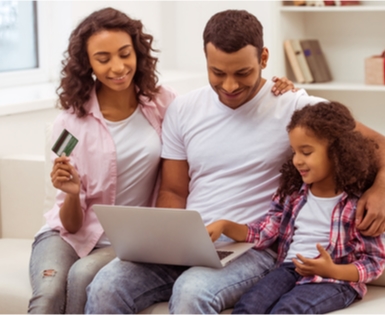 Happy couple using Union Plus Credit Card Happy couple using Union Plus Credit Card